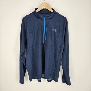 The North Face Mens 1/4 1/2 Zip Shirt Top Long Sleeve Jacket Flash Dry Blue XL